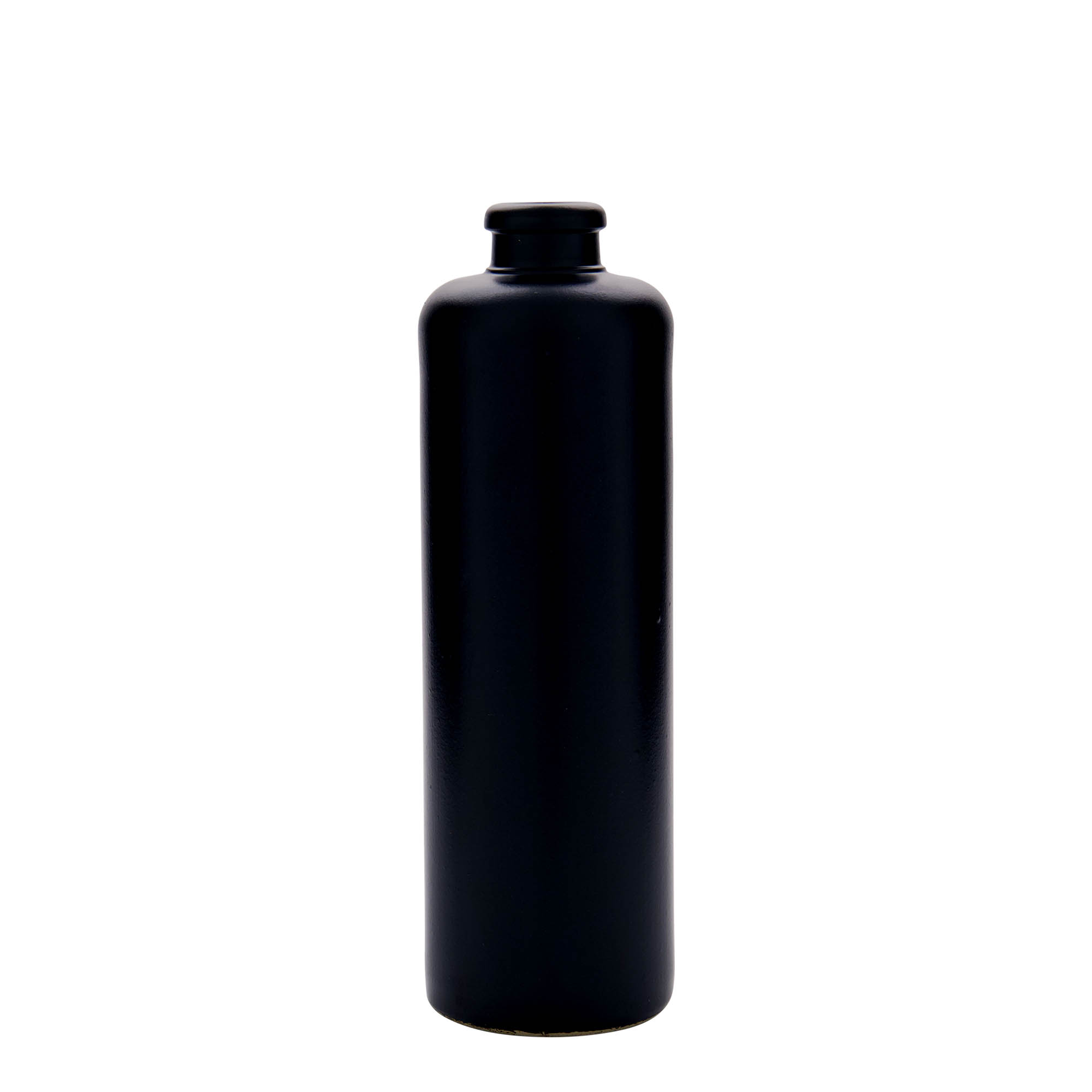 500 ml earthen jug, stoneware, black, closure: cork