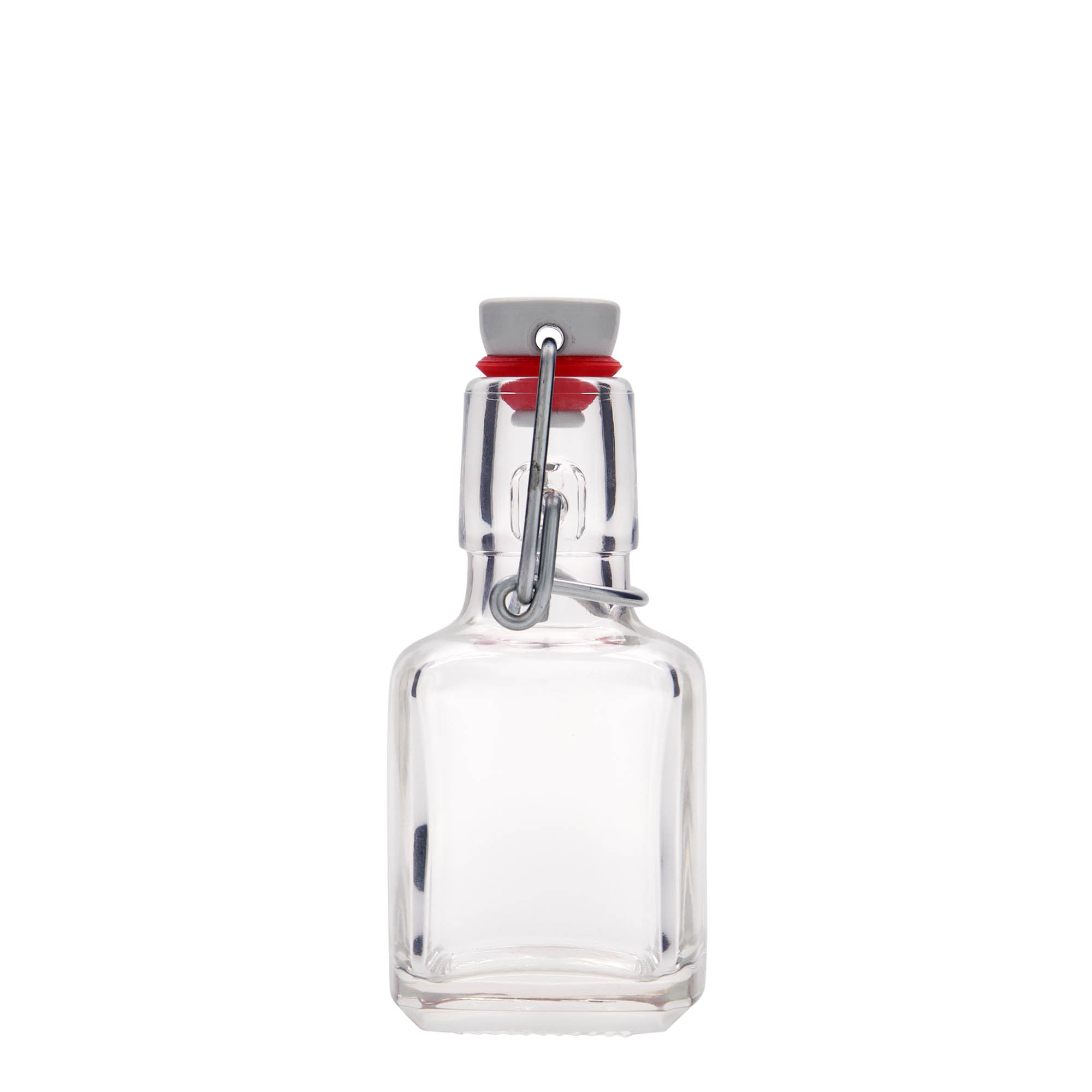 100 ml glass bottle 'Kubica', square, closure: swing top