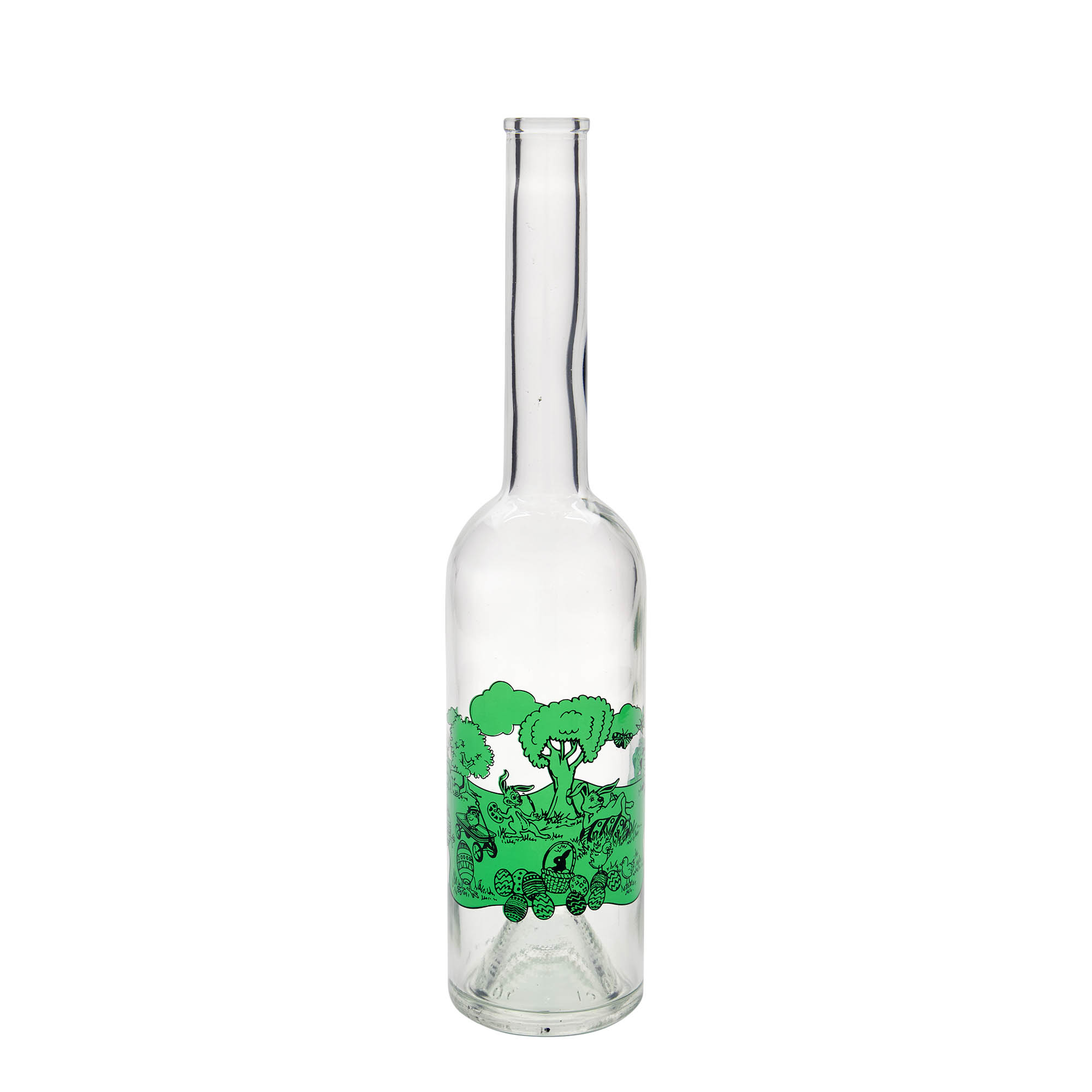 500 ml glass bottle 'Opera', print: Happy Easter, closure: cork