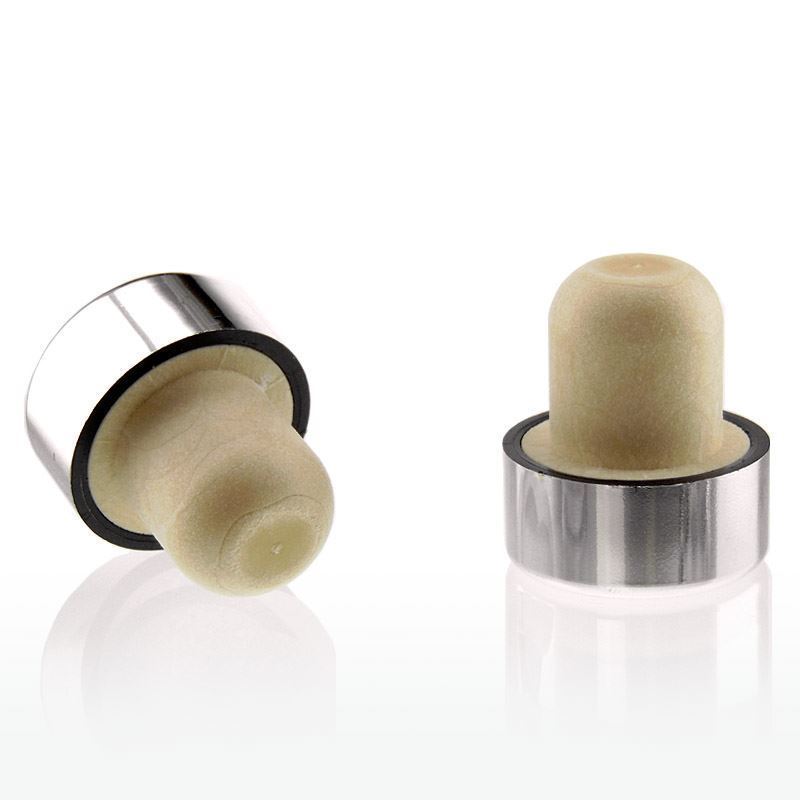 19 mm mushroom cork, plastic, silver, for opening: cork