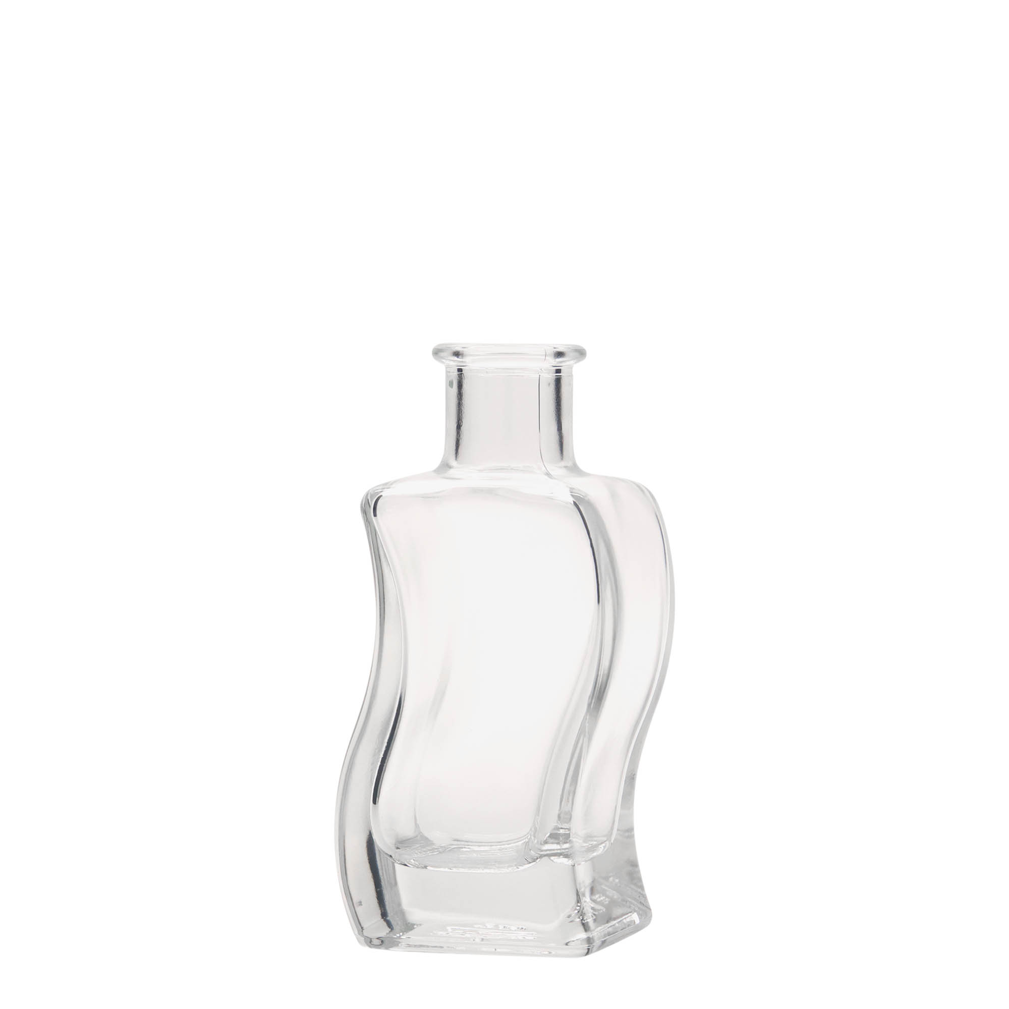 100 ml glass bottle 'Wave', square, closure: cork