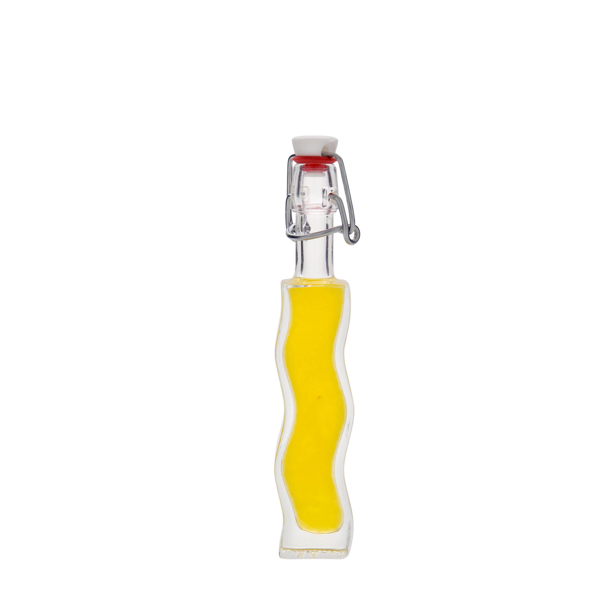 40 ml glass bottle 'Wave', square, closure: swing top