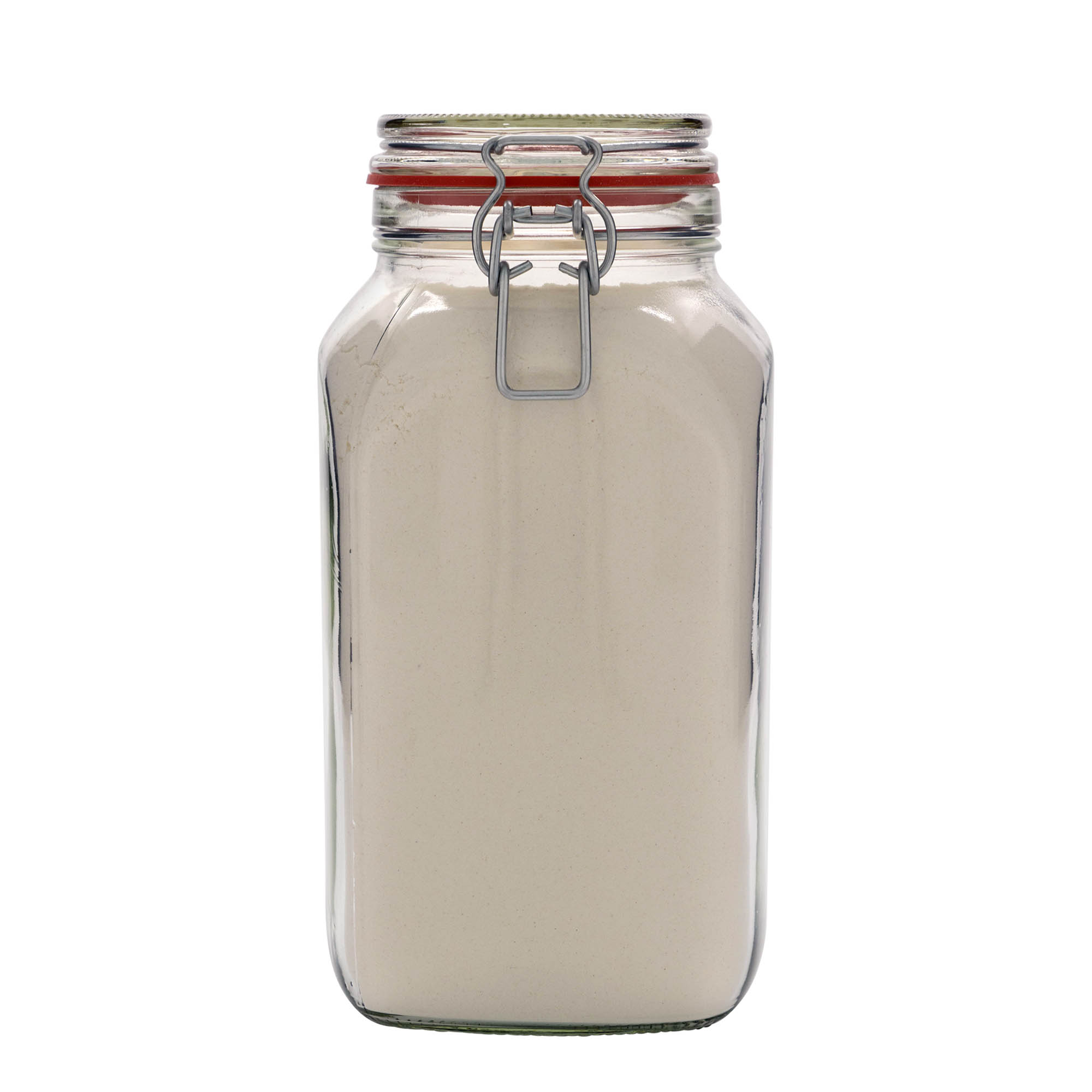 2,590 ml clip top jar, square, closure: clip top