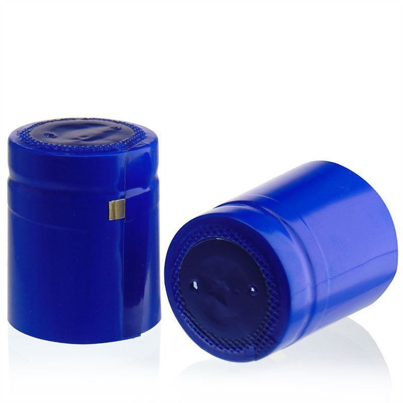 Heat shrink capsule 32x41, PVC plastic, blue