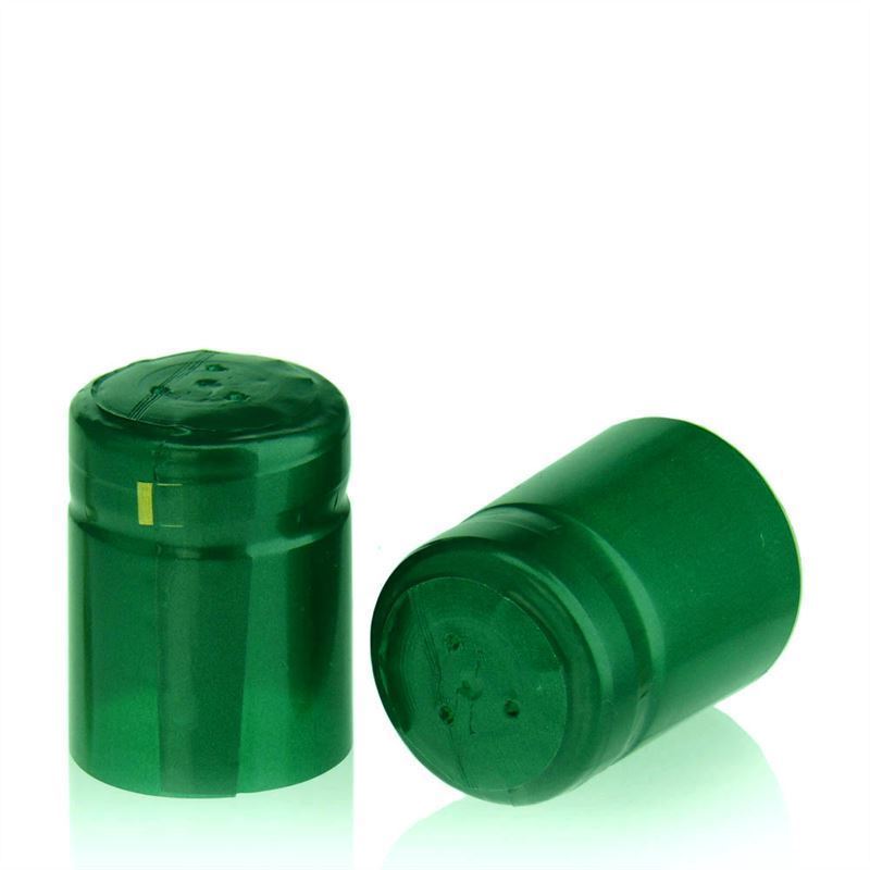 Heat shrink capsule 32x41, PVC plastic, emerald green