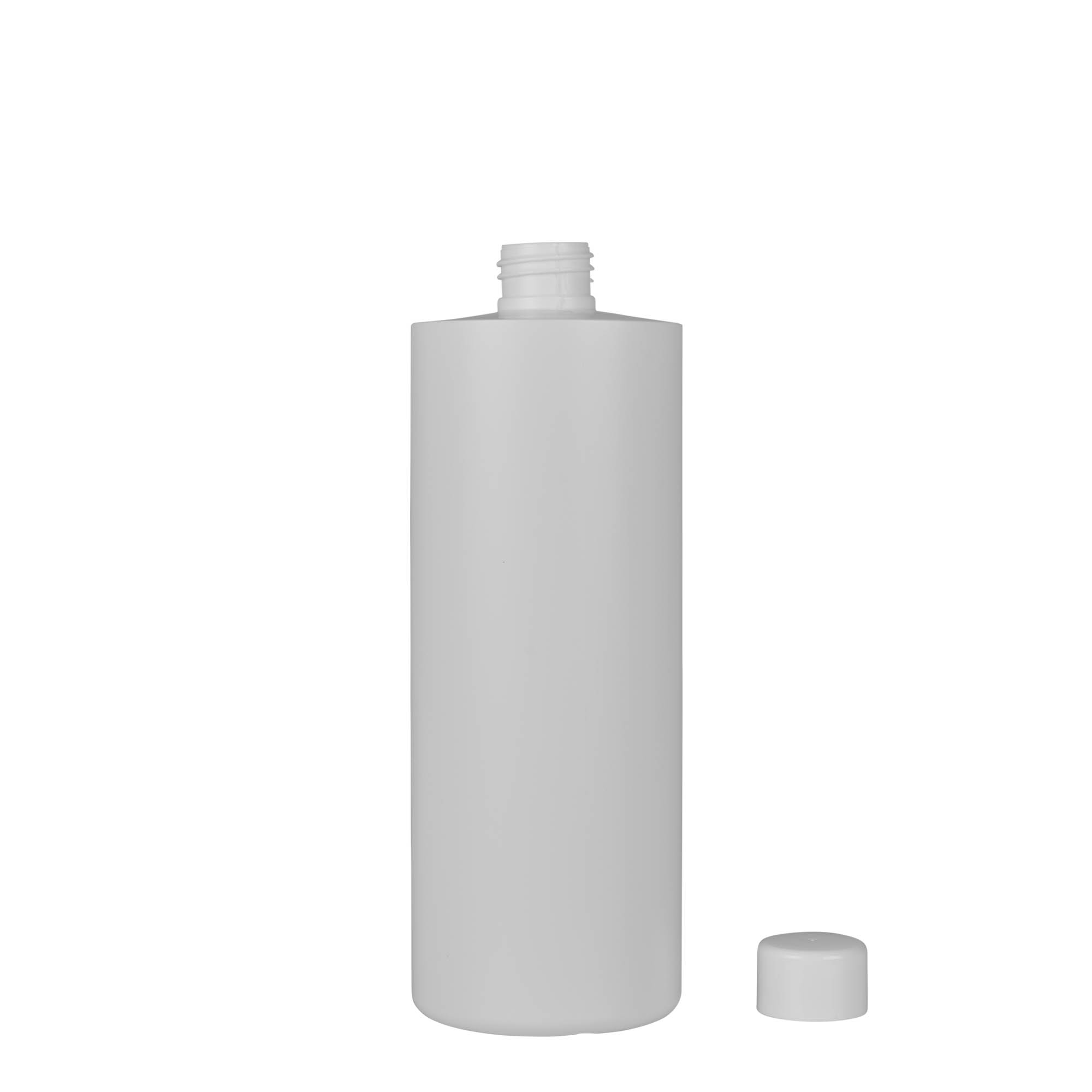 500 ml plastic bottle 'Pipe', green HDPE, white, closure: GPI 24/410