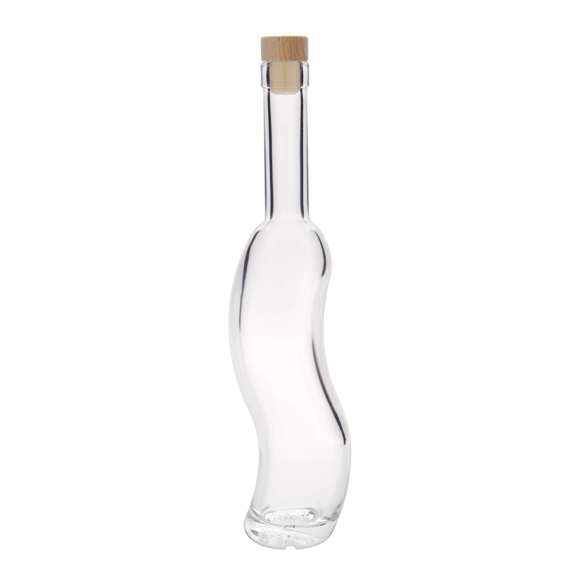 350 ml glass bottle 'La-Ola', semicircular, closure: cork