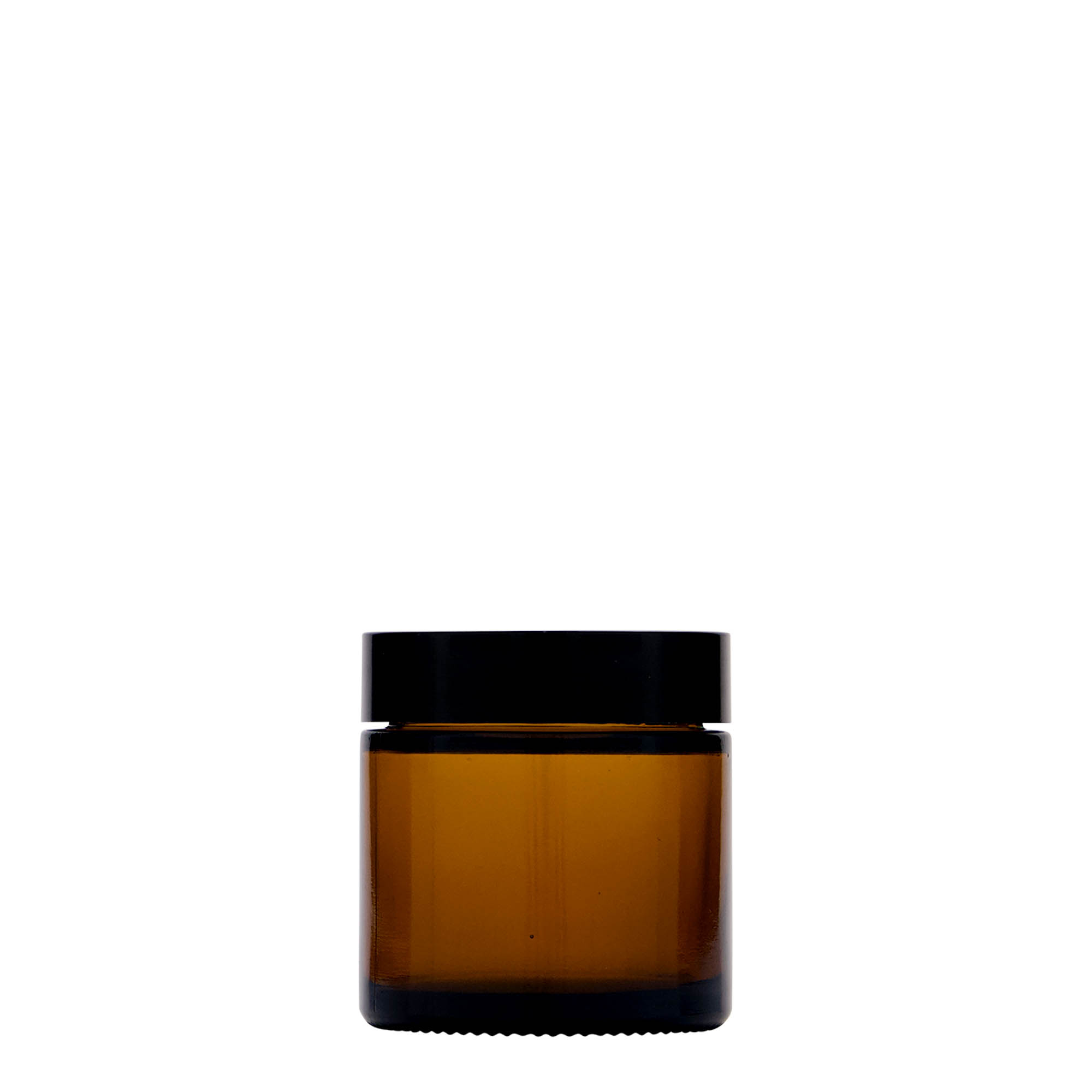 60 ml cosmetic jar 'Brown Line', glass, brown, closure: screw cap