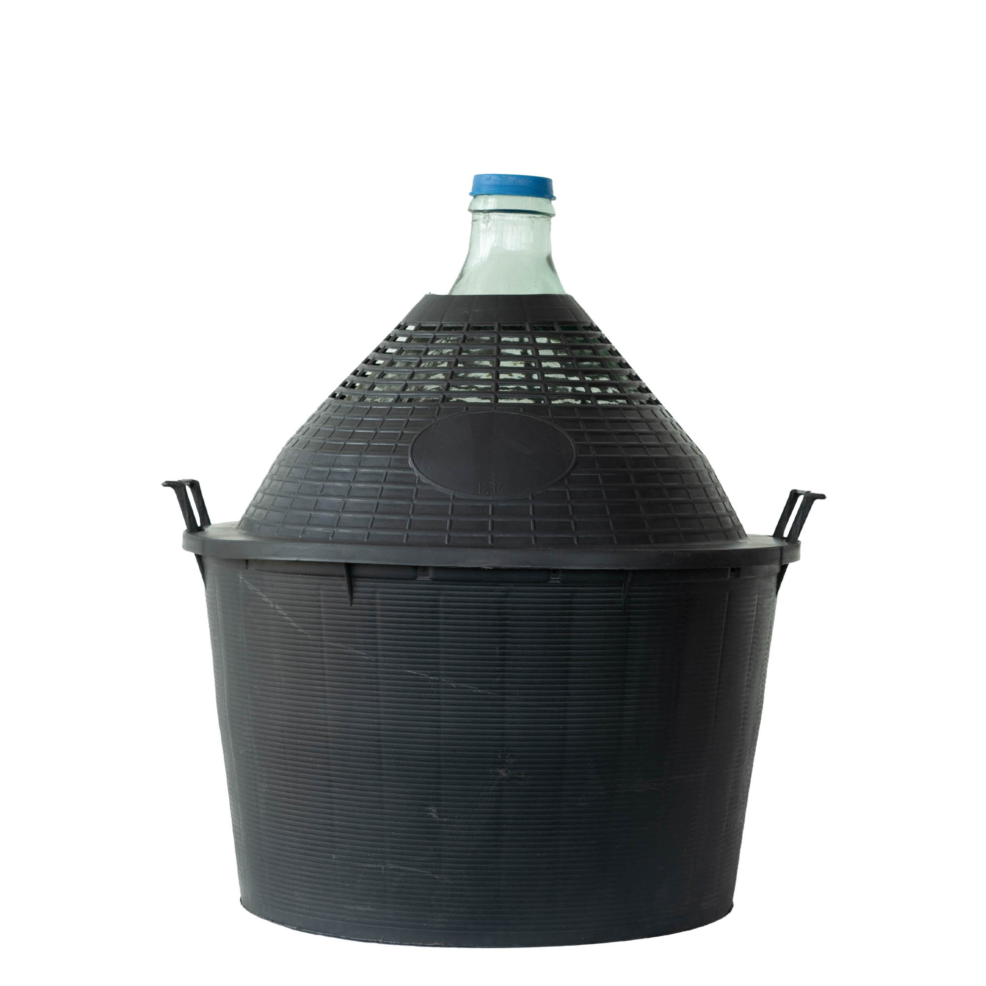 34 l narrow neck carboy, glass, closure: slip lid