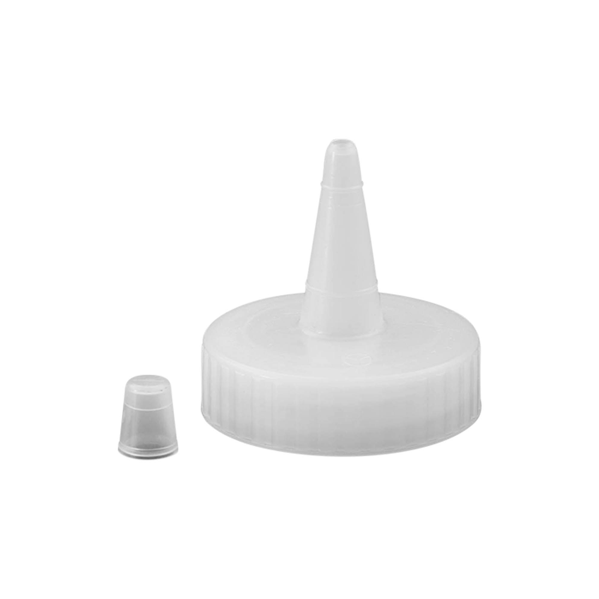 Screw cap with spray nozzle, PP plastic, white, for opening: GPI 38/400