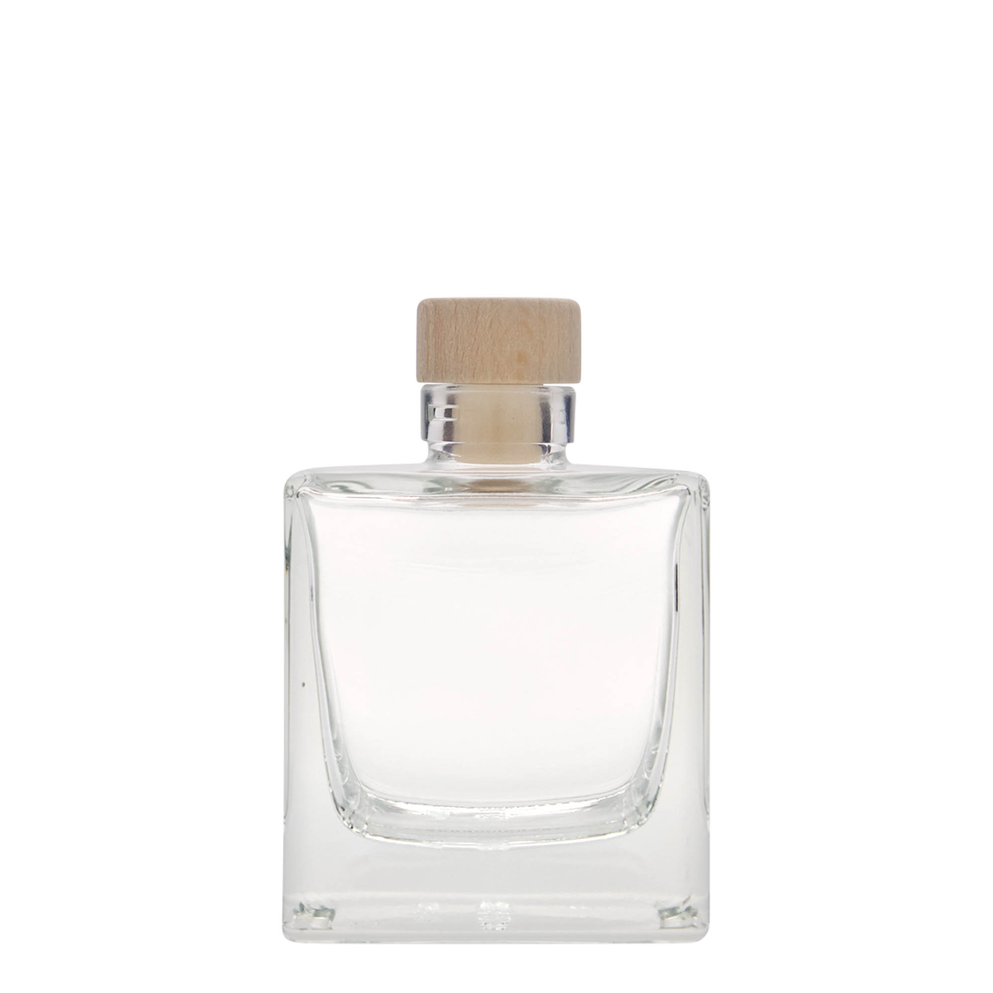 200 ml glass bottle 'Cube', square, closure: cork