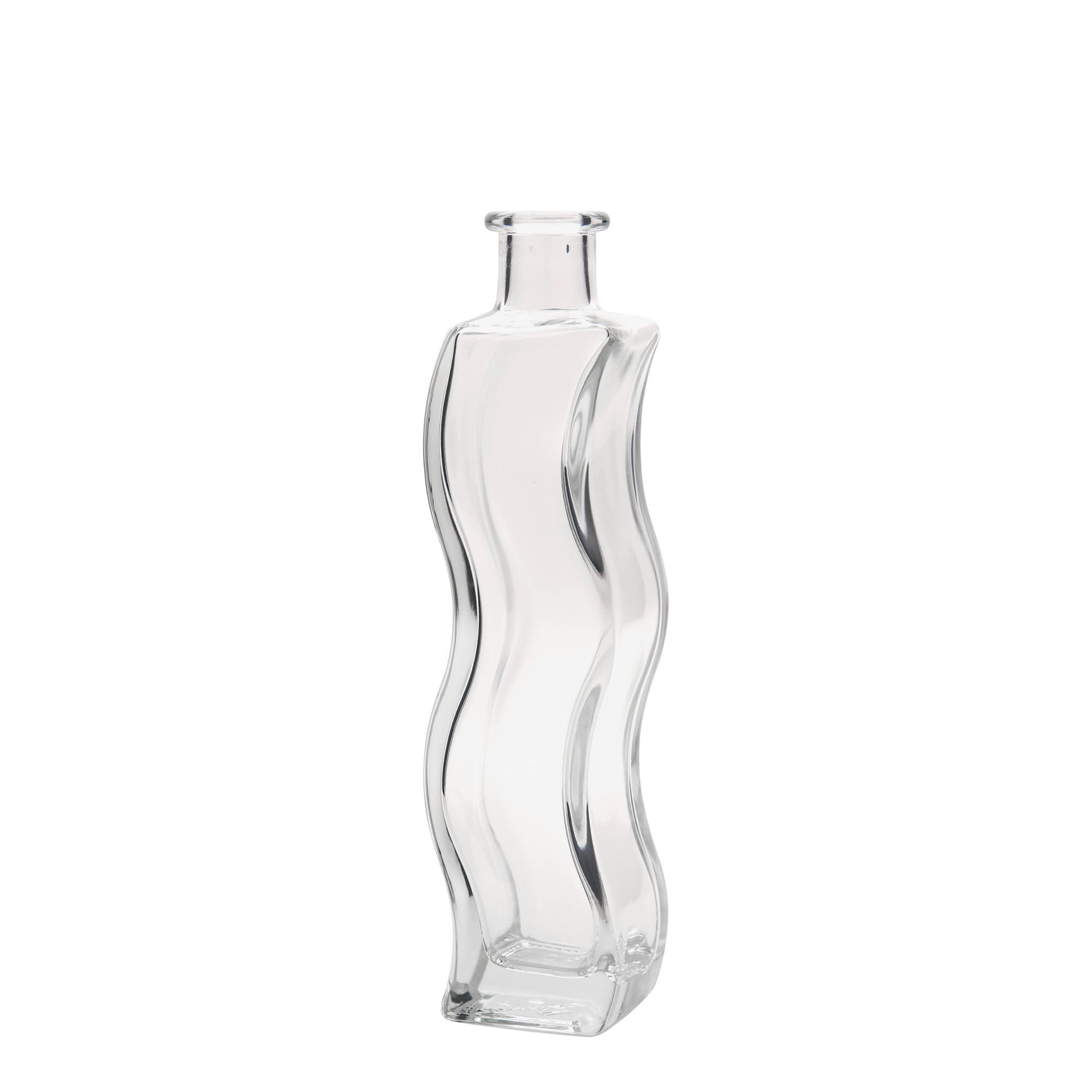 200 ml glass bottle 'Wave', square, closure: cork