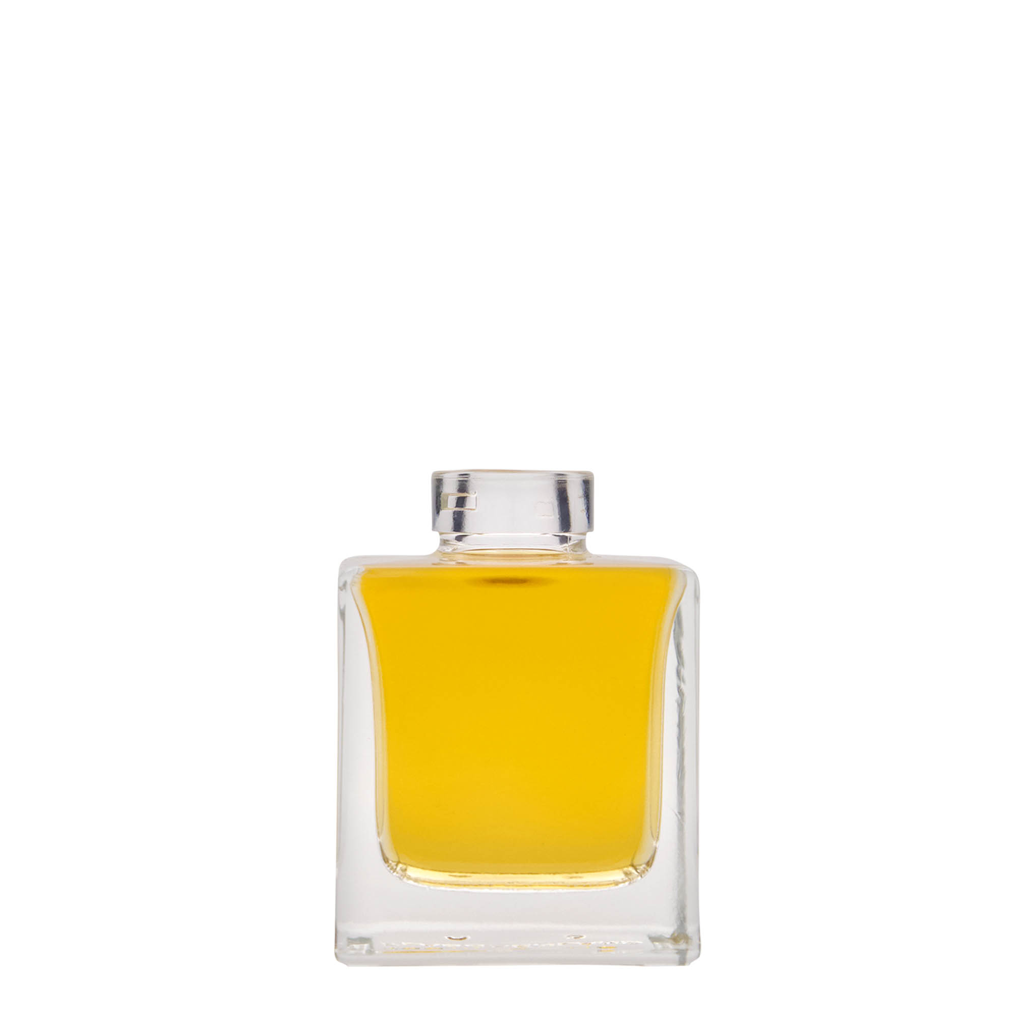 100 ml glass bottle 'Cube', square, closure: cork