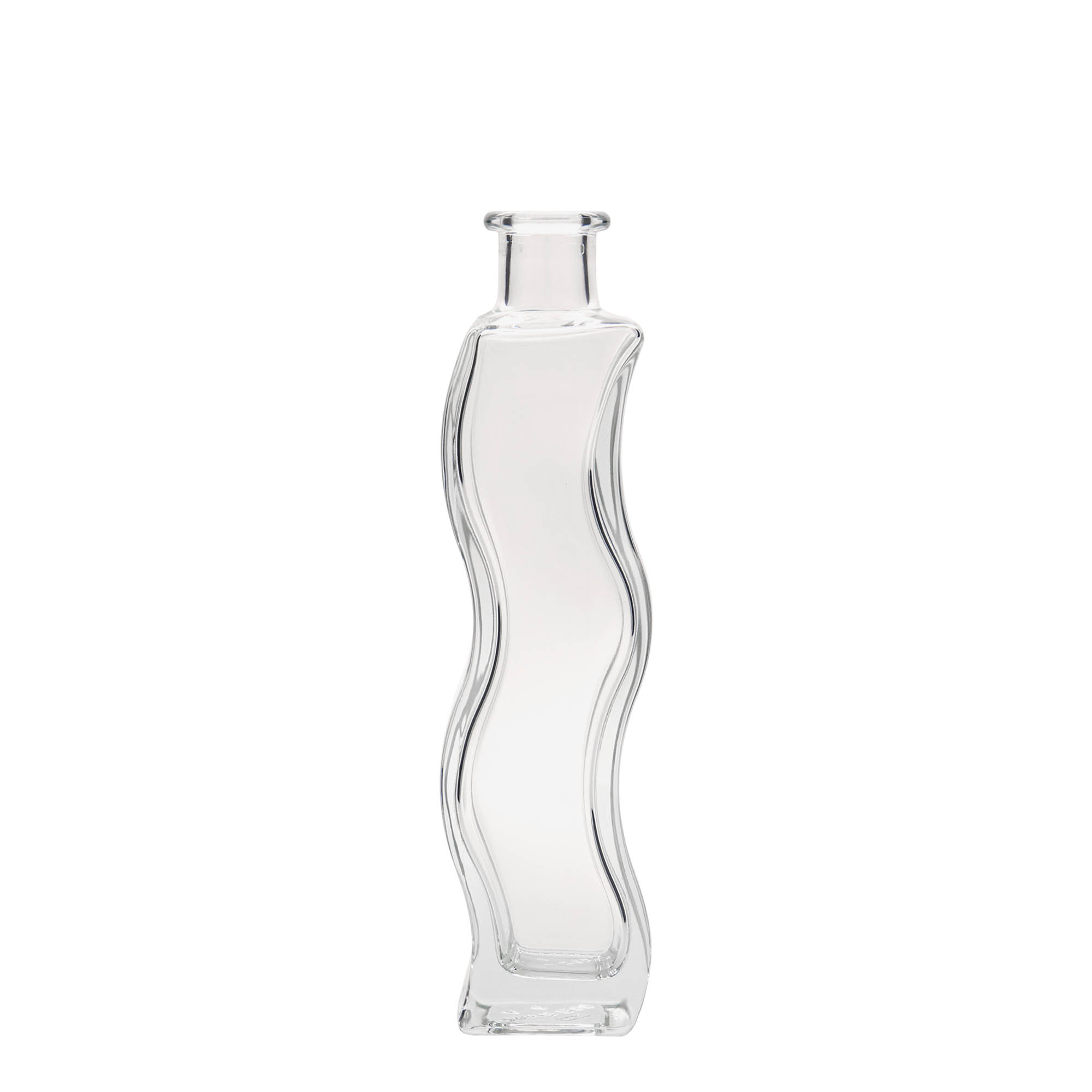 200 ml glass bottle 'Wave', square, closure: cork